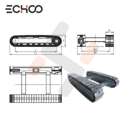 0.5-60 Ton Custom Steel Track Undercarriage per l'escavatore Dozer Chassis del cingolo